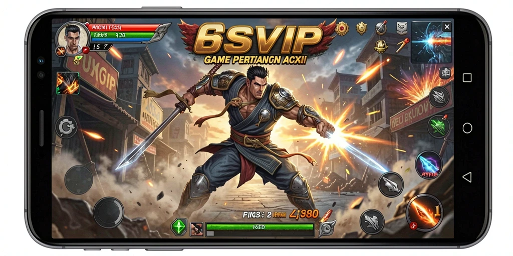 Gameplay pertarungan seru di 6SVIP dengan karakter yang beragam.