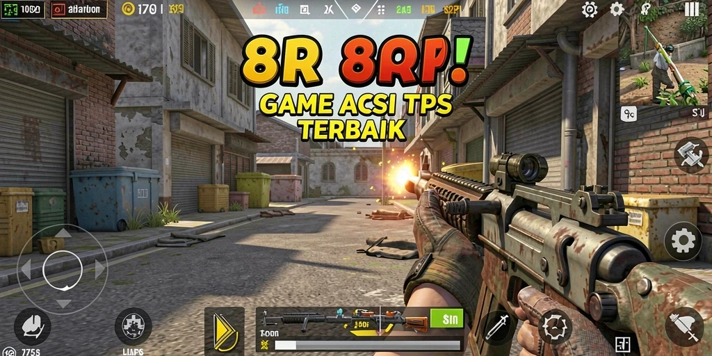 Screenshot utama 8QR menampilkan aksi menegangkan dalam gameplay TPS.