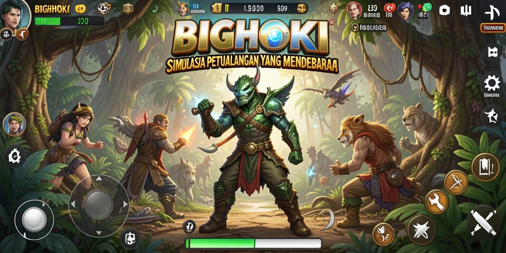 Tampilan gameplay simulasi BIGHOKI yang menarik dan interaktif.