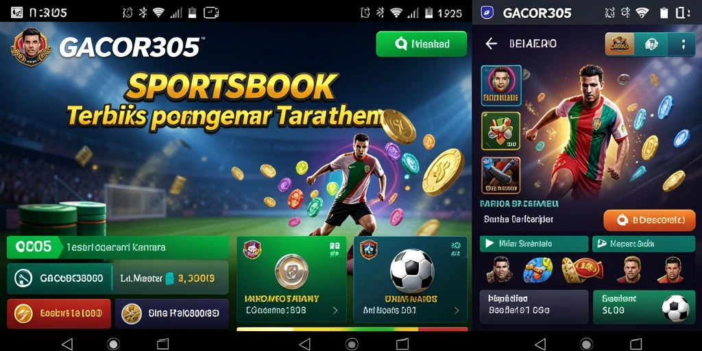 Screenshot menunjukkan tampilan menarik dari gameplay GACOR305 di Sportsbook.