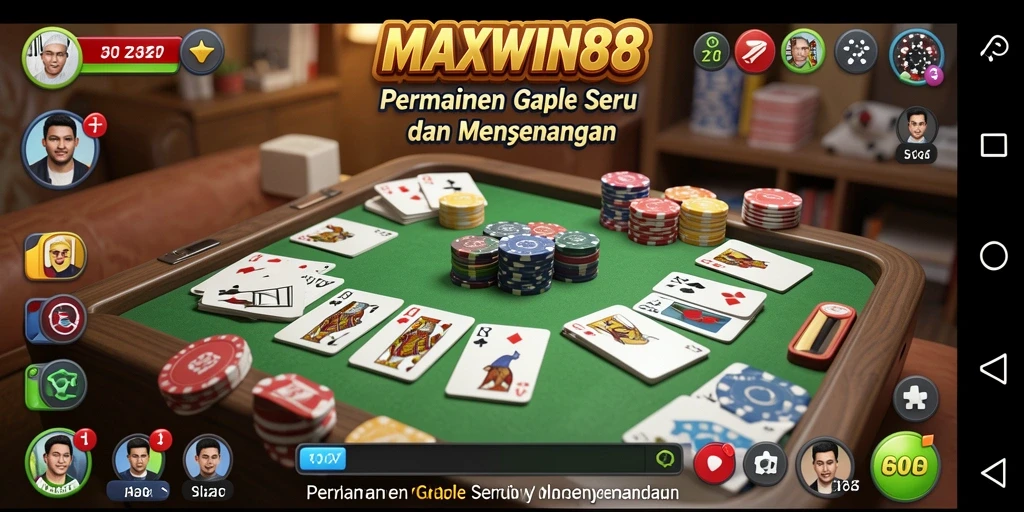 Tampilan seru gameplay Gaple di MAXWIN88 yang menarik.