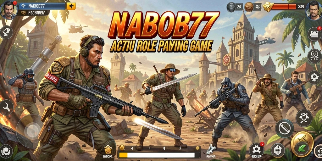 Tampilan gameplay seru NABOB77 dalam aksi pertempuran ARPG.