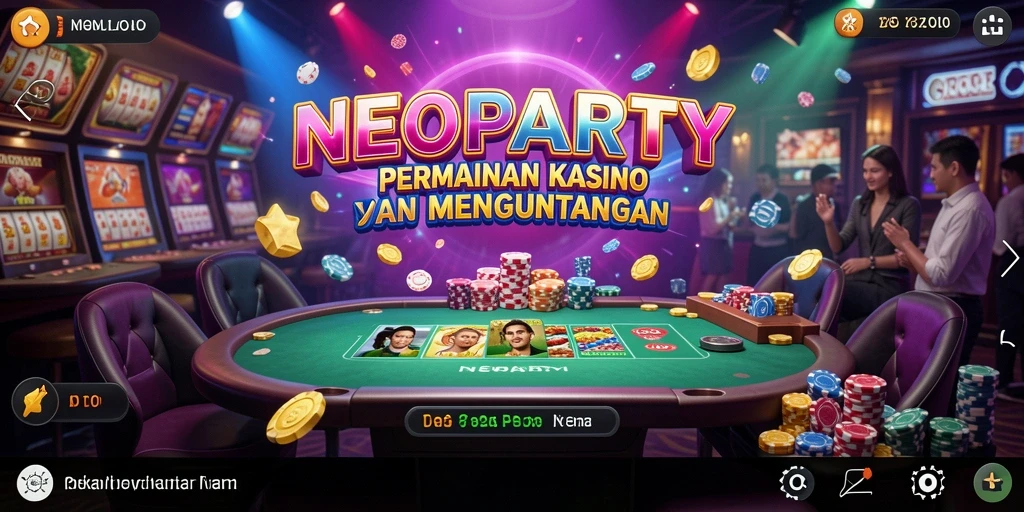 Tampilan gameplay NEOPARTY yang menegangkan dan penuh warna.