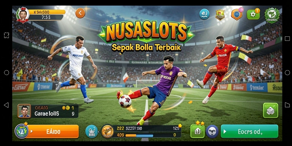 Menampilkan gameplay seru NUSASLOTS dengan tema sepak bola.