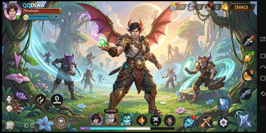 Screenshot gameplay QQDEWA menampilkan aksi petualangan yang mendebarkan.