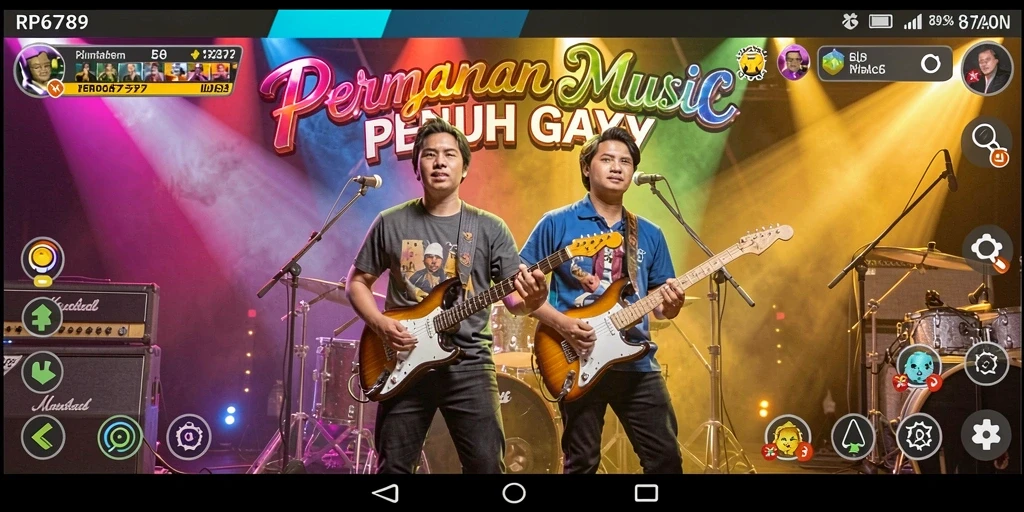 Screenshot gameplay RP6789 yang menampilkan keseruan bermain musik.