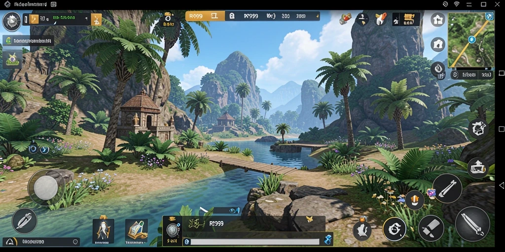 Tampilan utama gameplay RR999 dengan elemen simulasi yang menarik.