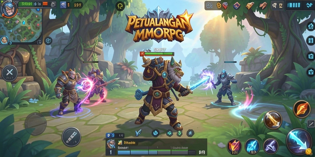 Tangkapan layar gameplay SR877 menunjukkan aksi seru dalam petualangan MMORPG.
