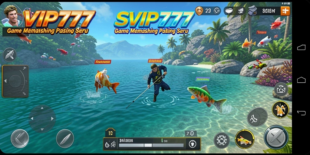 Tampilan utama gameplay SVIP777 yang seru dan menarik saat memancing.