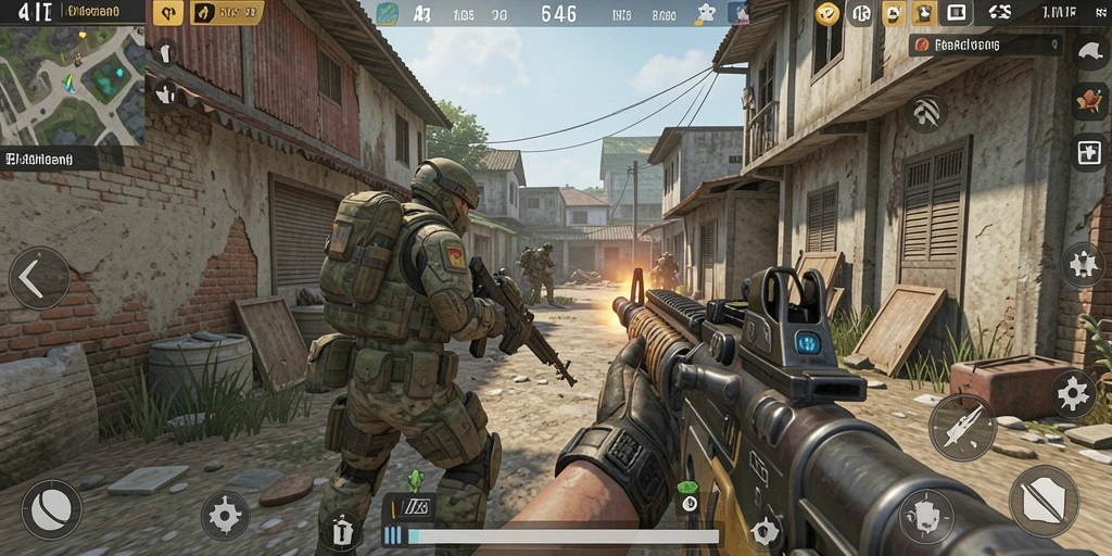 Tangkapan layar menunjukkan aksi mendebarkan dalam gameplay FPS.