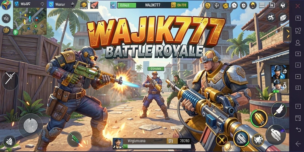 Tampilan aksi seru dalam gameplay Battle Royale WAJIK777.