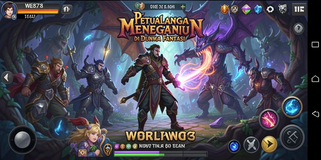 Gameplay menyenangkan dan mendebarkan di WE878 saat menjelajahi dunia fantasi.