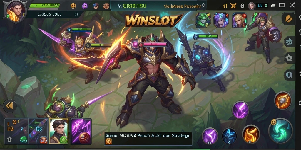 Tampilan gameplay seru dalam WINSLOT dengan aksi MOBA yang mendebarkan.
