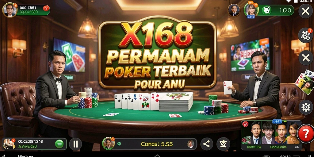 Tampilan gameplay menarik dari aplikasi poker X168 yang penuh tantangan.